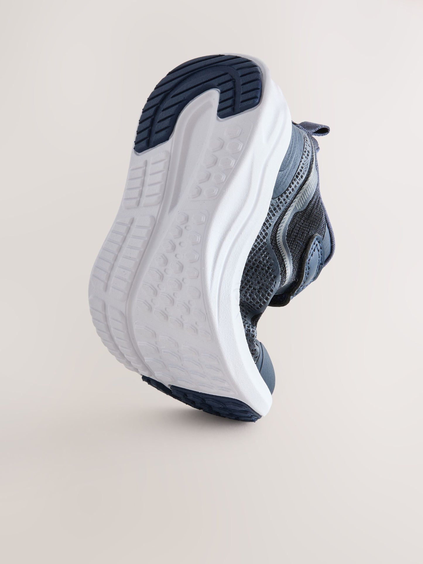 Navy Standard Fit (F) Touch Fastening Elastic Lace Trainers image 7