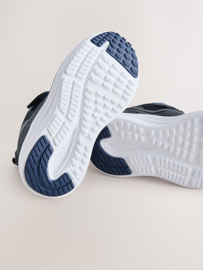 Navy Standard Fit (F) Touch Fastening Elastic Lace Trainers image 8