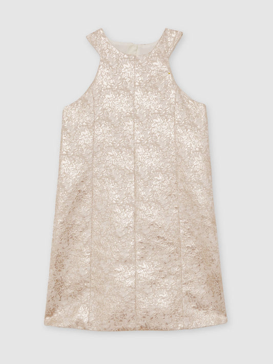 Reiss Silver Celia 9-13 yrs Metallic Jacquard Shift Dress - image 2