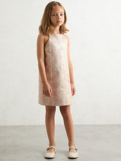 Reiss Silver Celia 9-13 yrs Metallic Jacquard Shift Dress - image 3