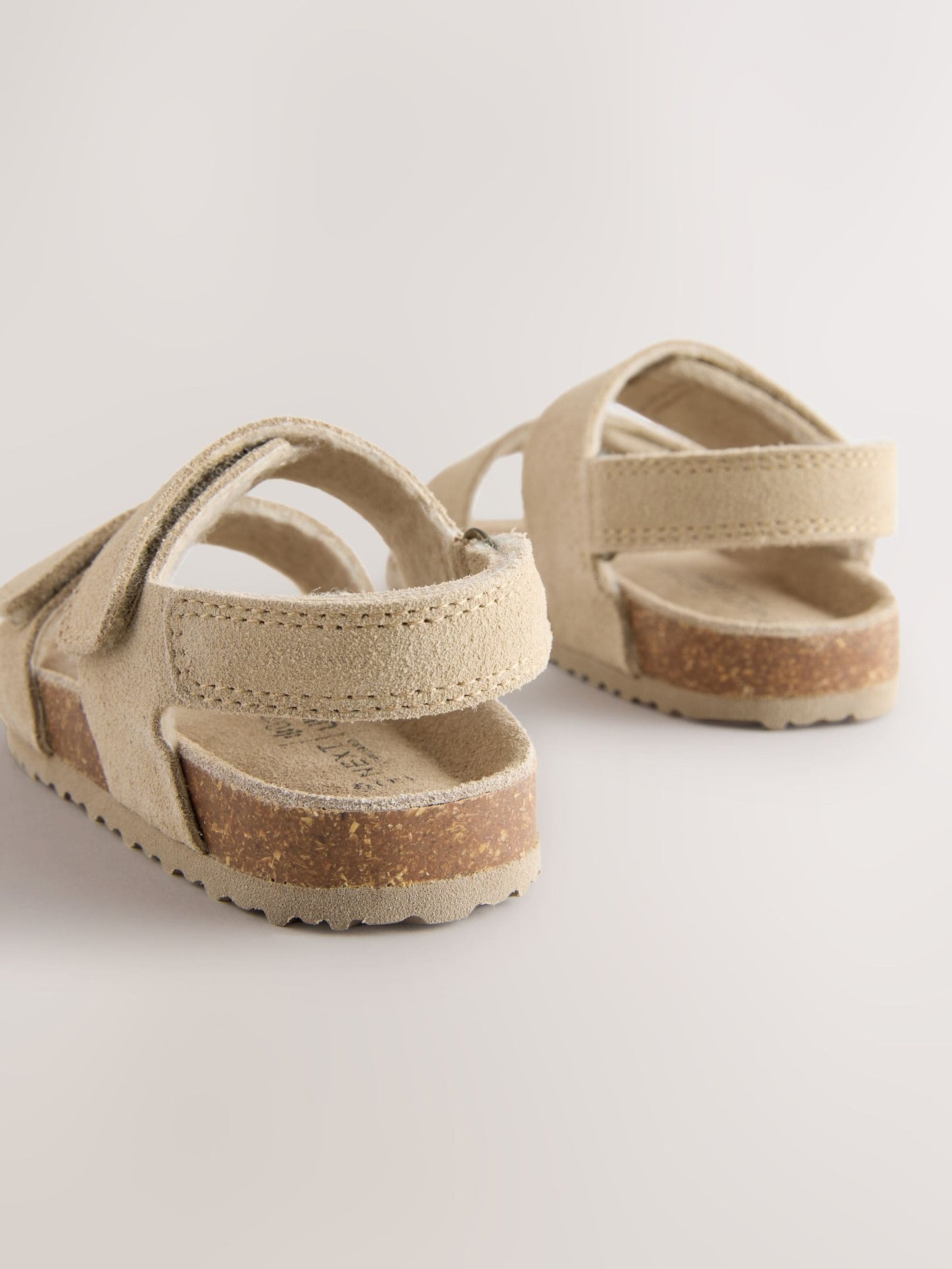 Neutral Standard Fit (F) Woven Suede Touch Fastening Sandals image 4