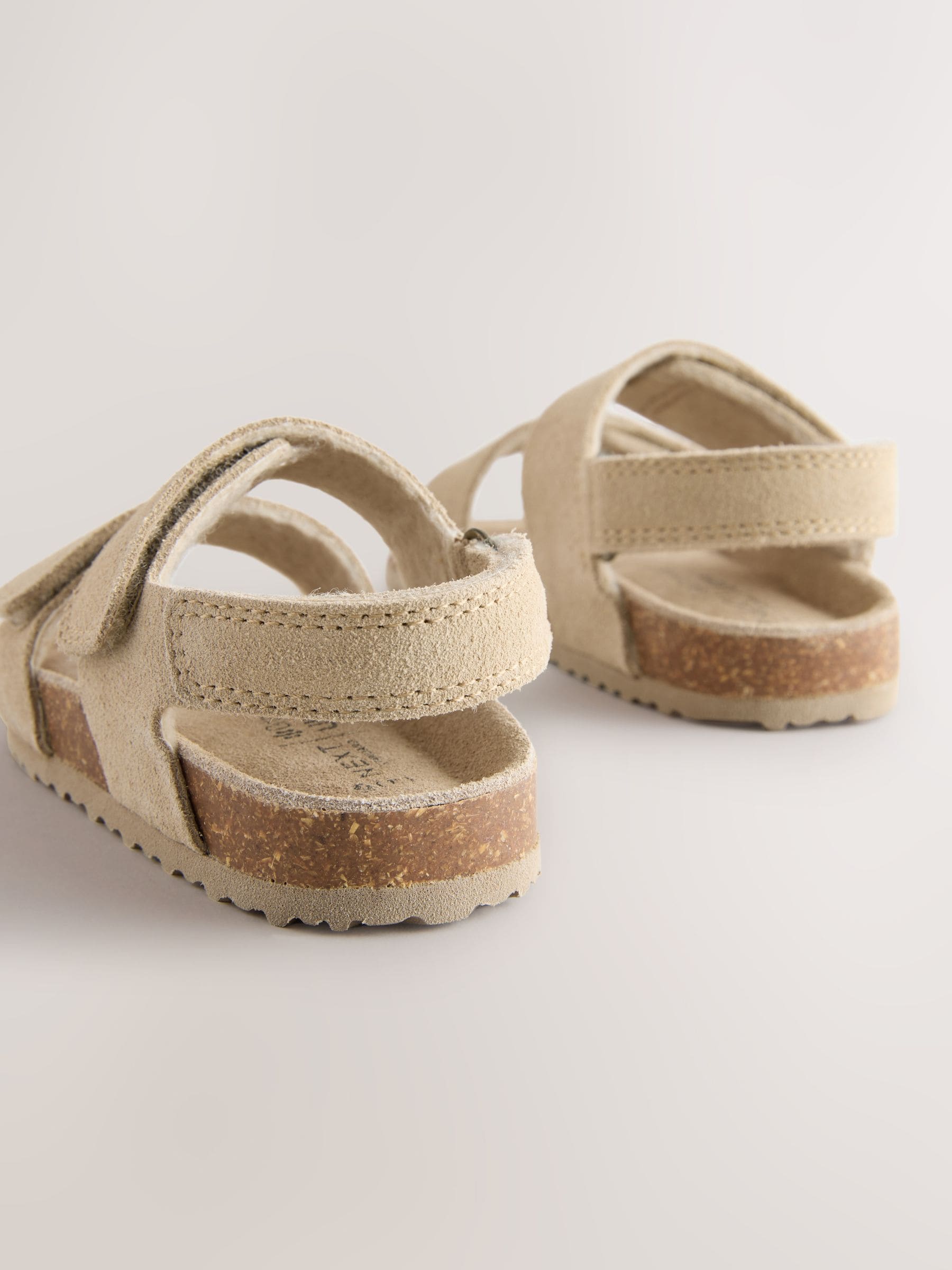 Neutral Standard Fit (F) Woven Suede Touch Fastening Sandals image 4