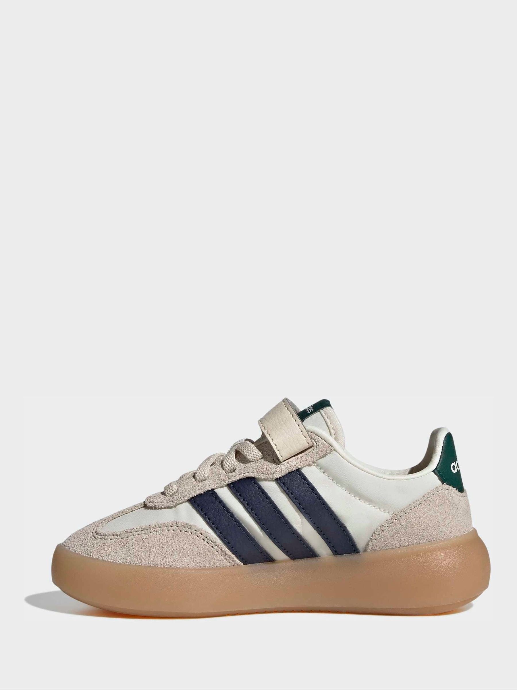 adidas White Barreda Decode Elastic Lace Kids Trainers image 3