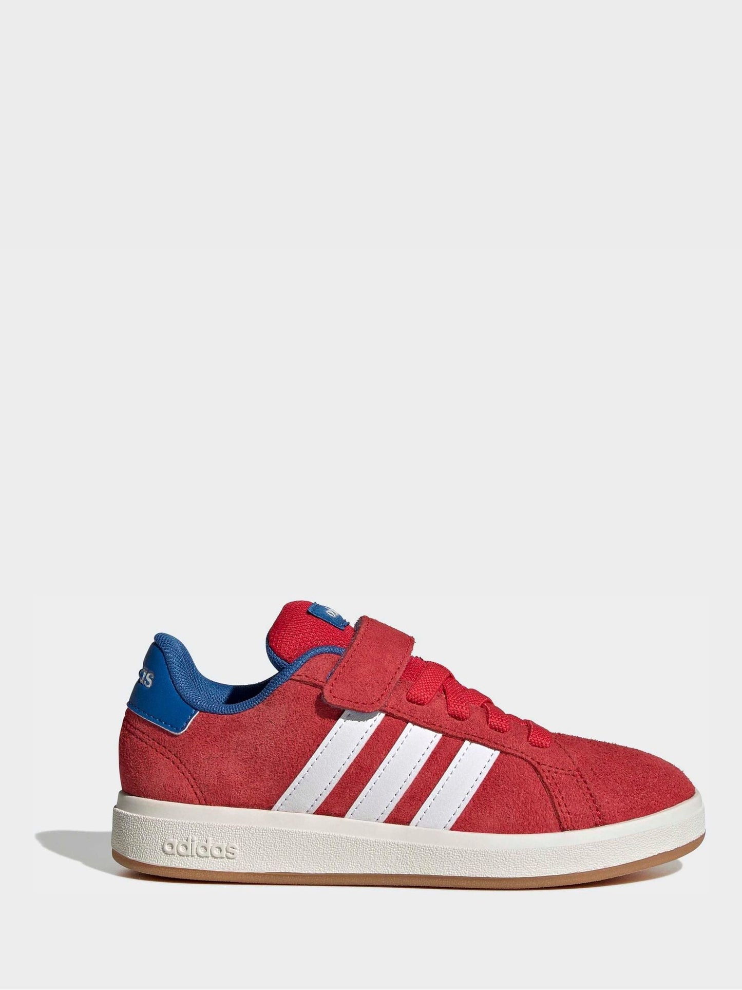 adidas Red Grand Court 00s Suede Elastic Lace Kids Trainers image 4