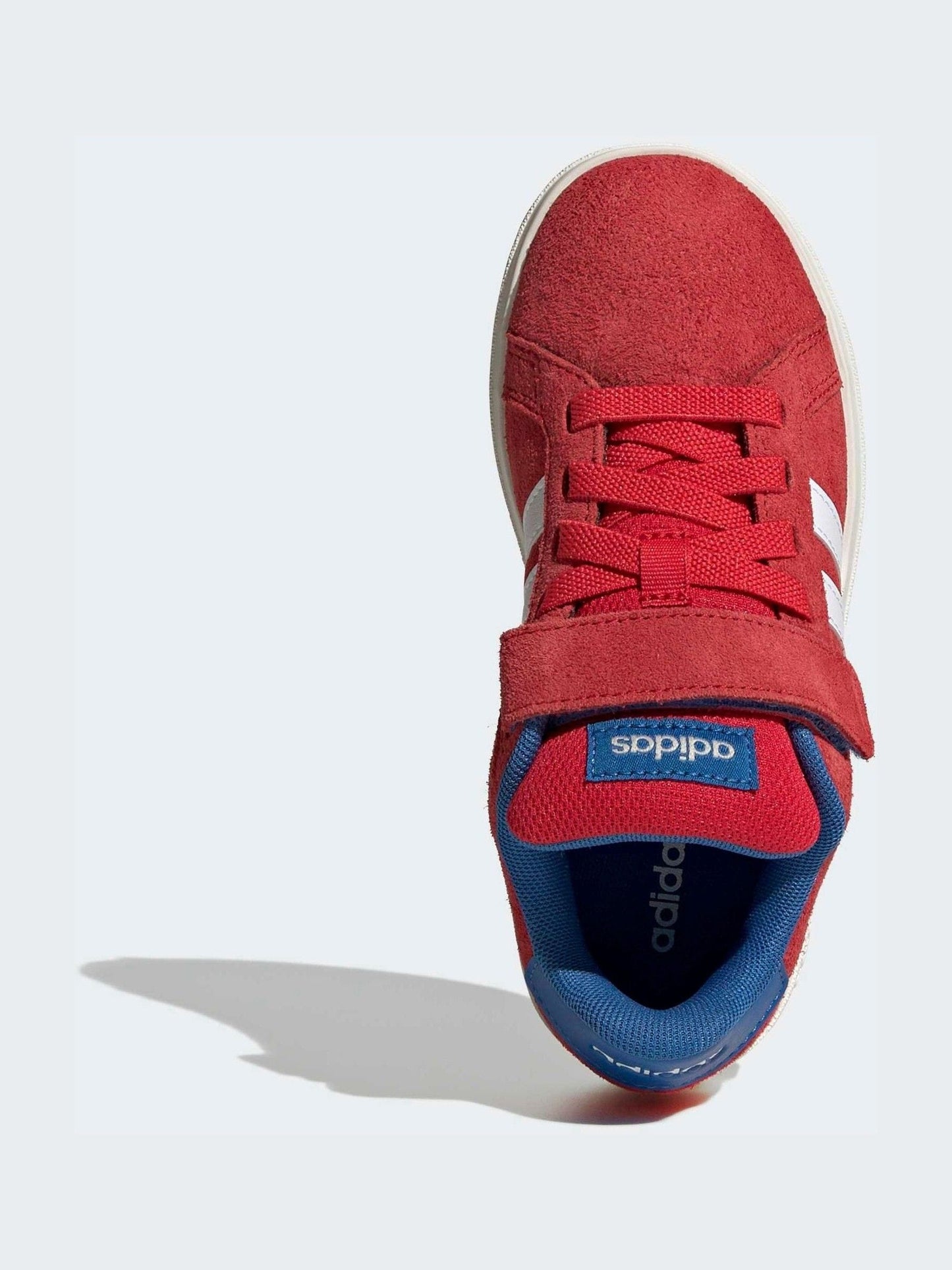 adidas Red Grand Court 00s Suede Elastic Lace Kids Trainers image 6