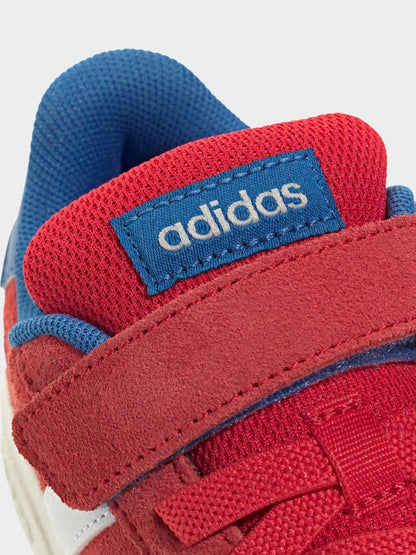 adidas Red Grand Court 00s Suede Elastic Lace Kids Trainers image 7