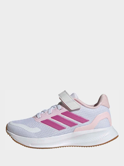 adidas White Runfalcon 5 Elastic Lace Running Kids Trainers image 10