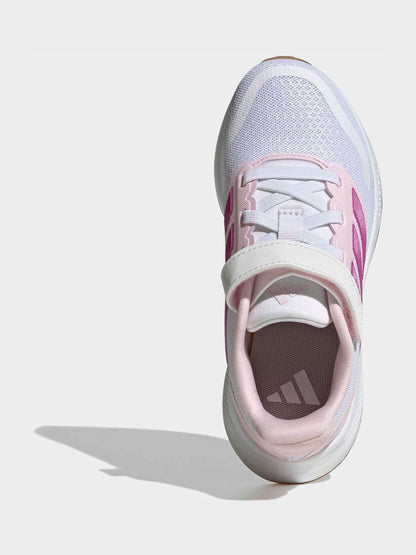 adidas White Runfalcon 5 Elastic Lace Running Kids Trainers image 5