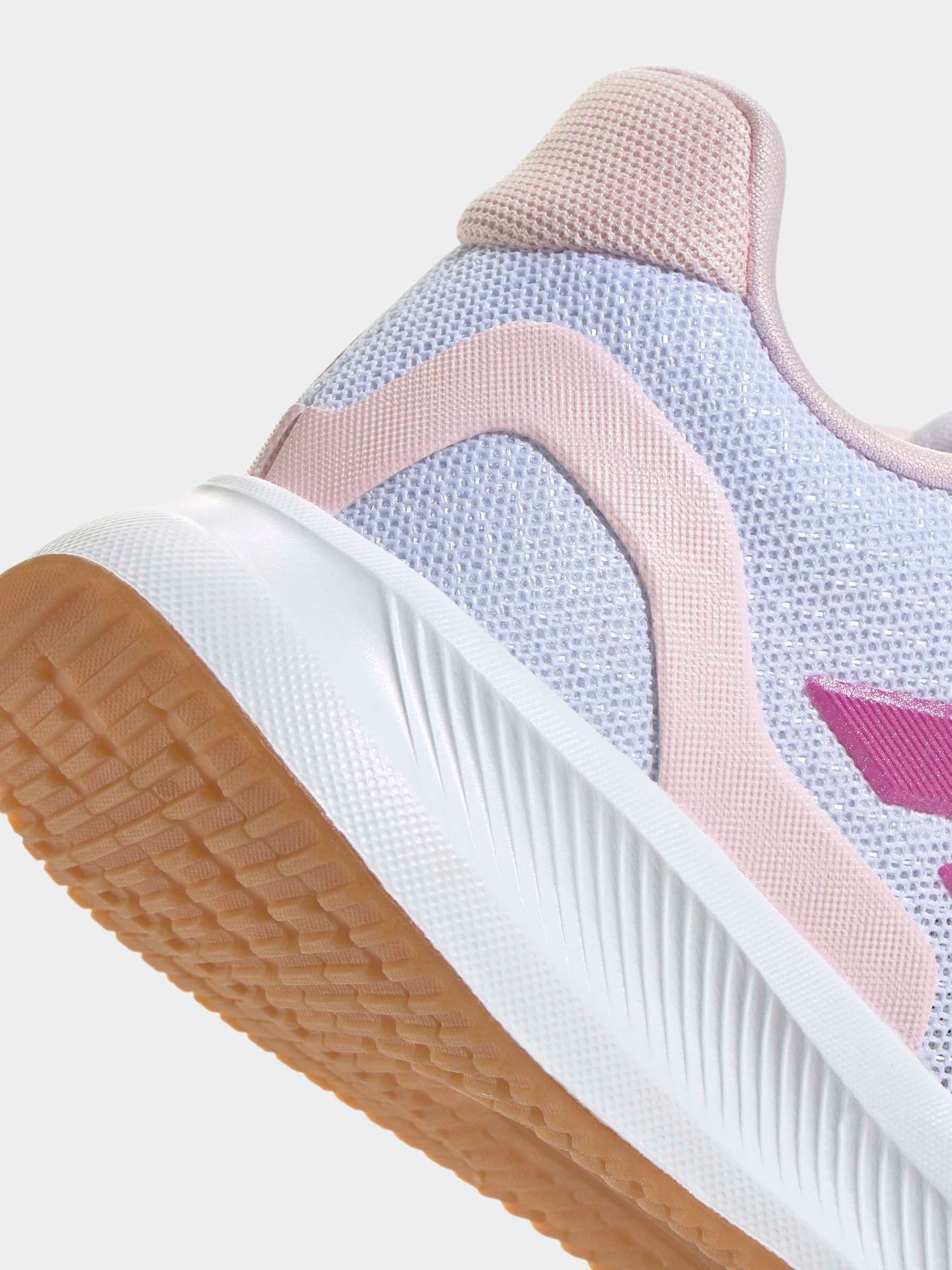 adidas White Runfalcon 5 Elastic Lace Running Kids Trainers image 7