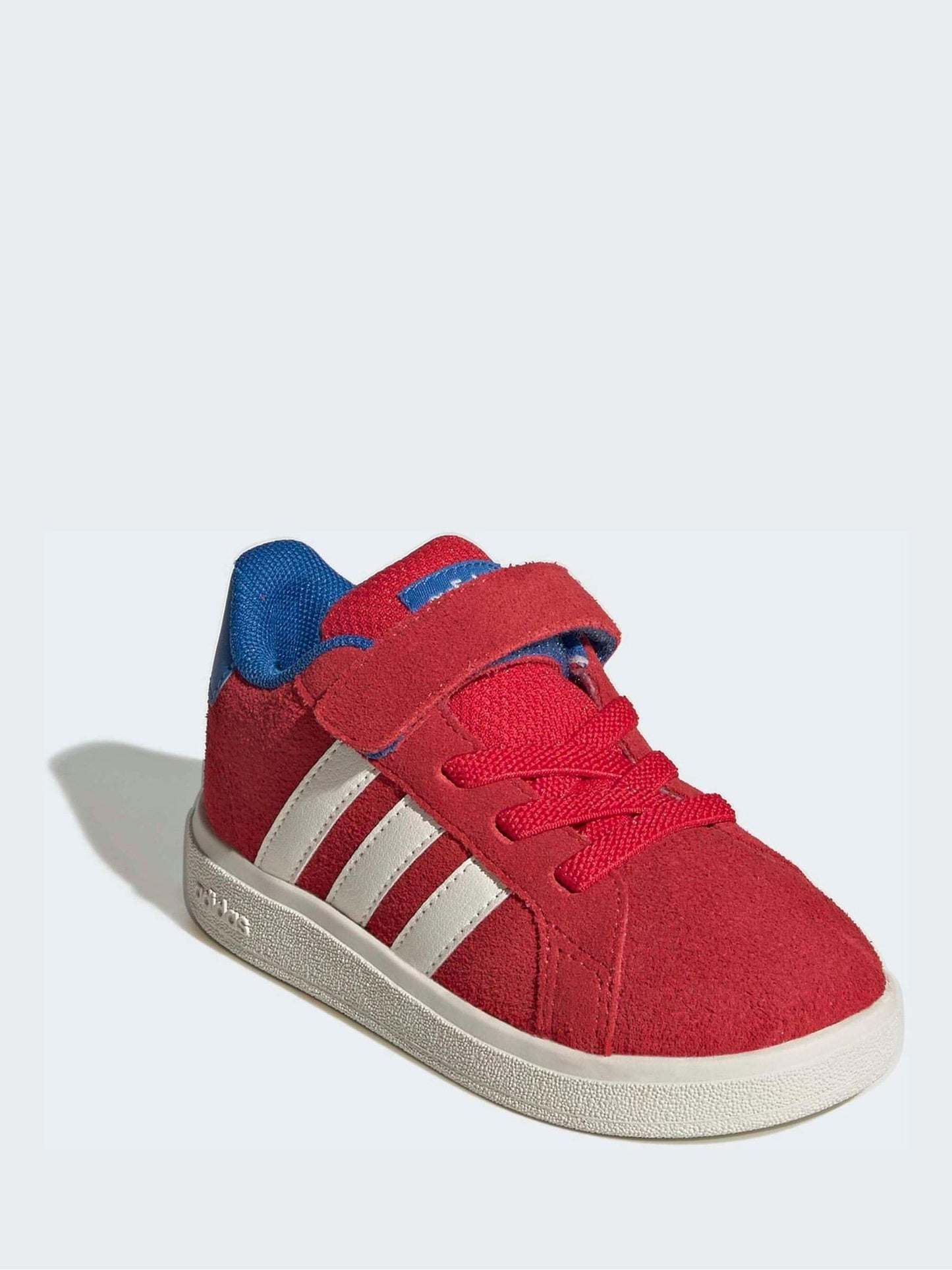 adidas Red/White Grand Court 2.0 Elastic Lace Infant Trainers image 3
