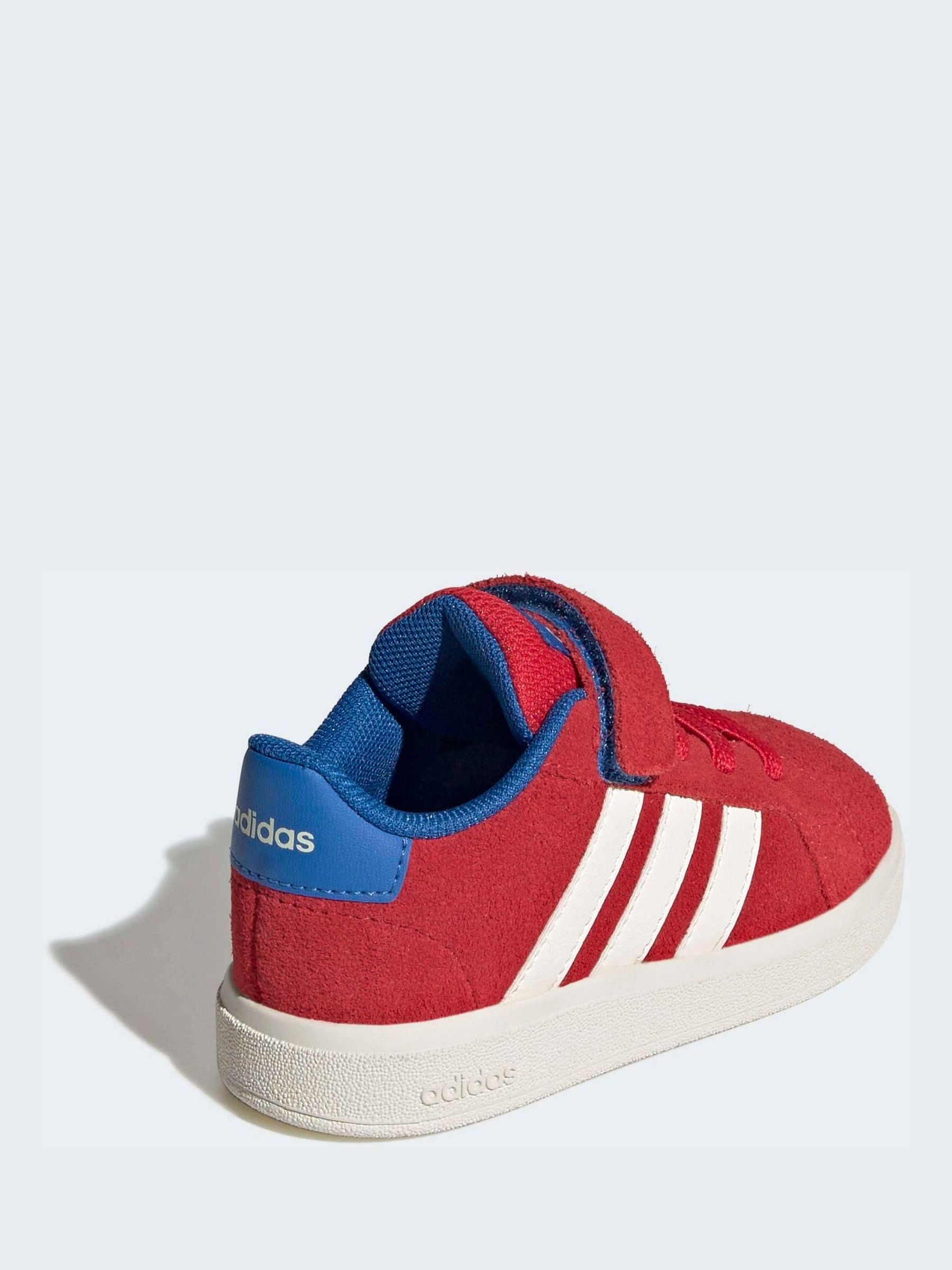 adidas Red/White Grand Court 2.0 Elastic Lace Infant Trainers image 4