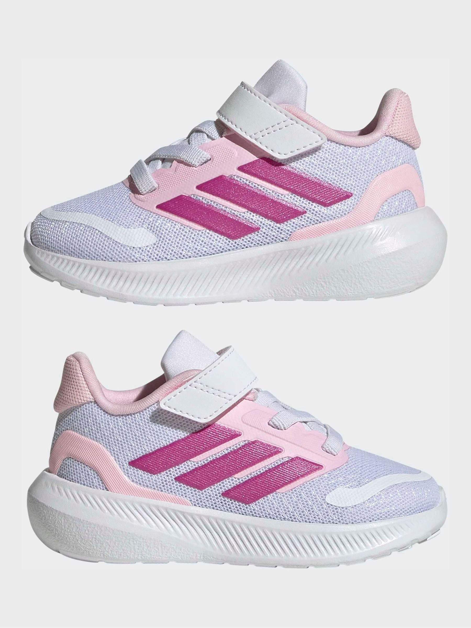 adidas White Runfalcon 5 Hook and Loop Easy On Infant Trainers image 7