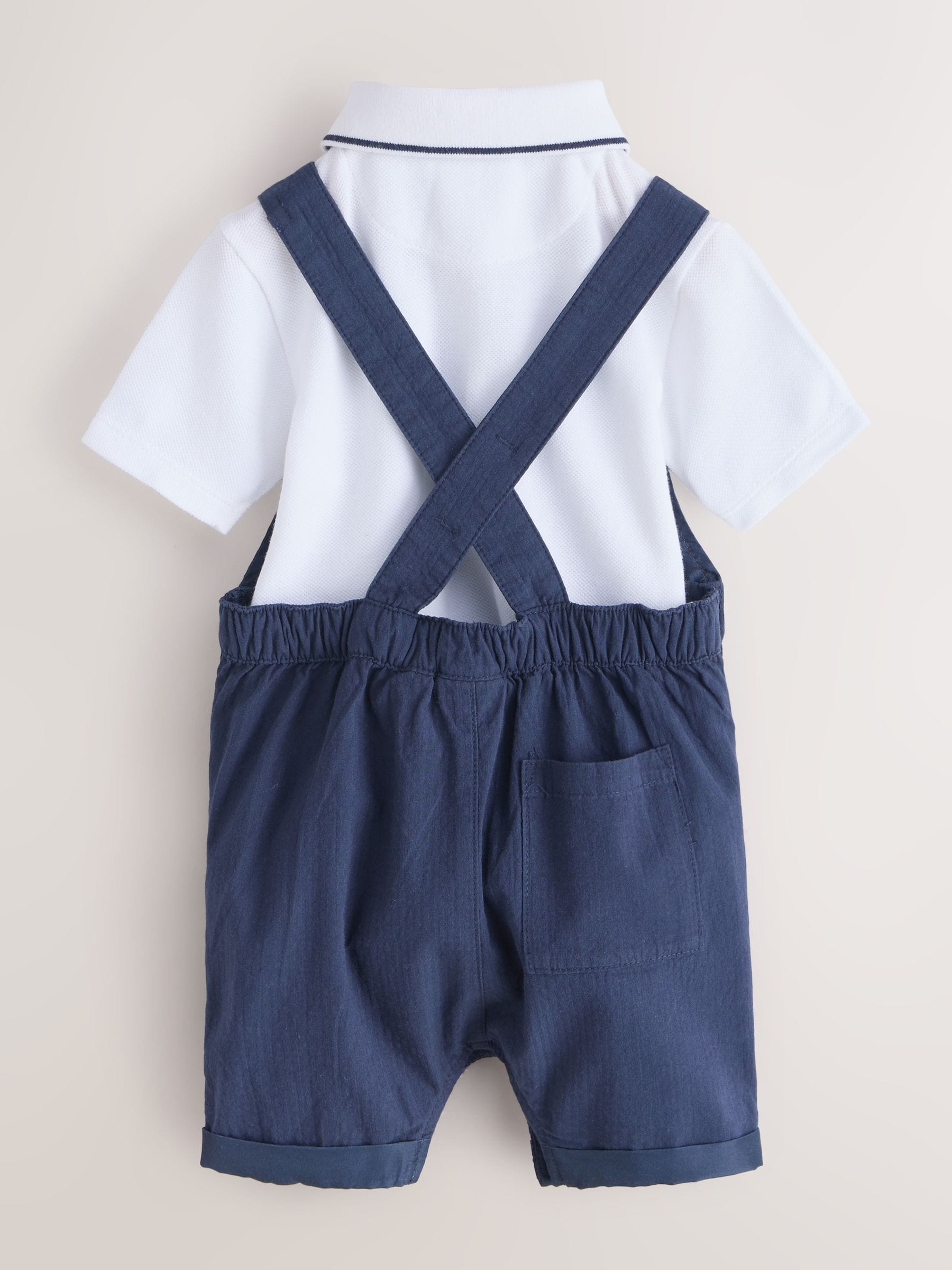 Baker by Ted Baker Seersucker Dungaree,Polo Shirt and Hat Set image 3