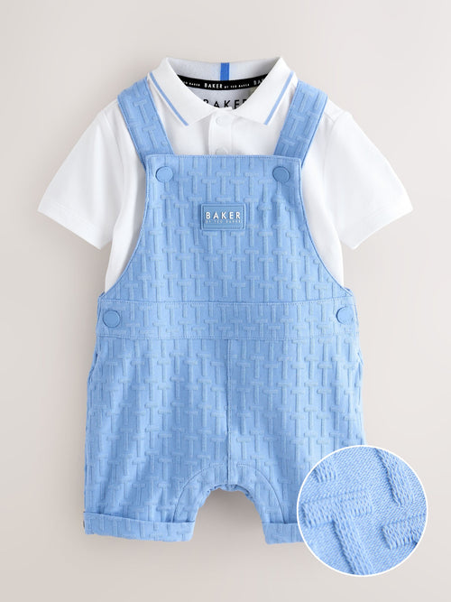 Baker by Ted Baker 'T' Texture Dungaree and Polo Shirt Set image 1