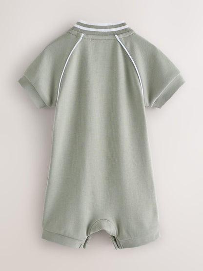 Baker by Ted Baker Blue/Stone Varsity Rompers 2 Pack image 3