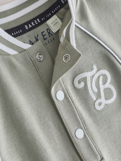 Baker by Ted Baker Blue/Stone Varsity Rompers 2 Pack image 6