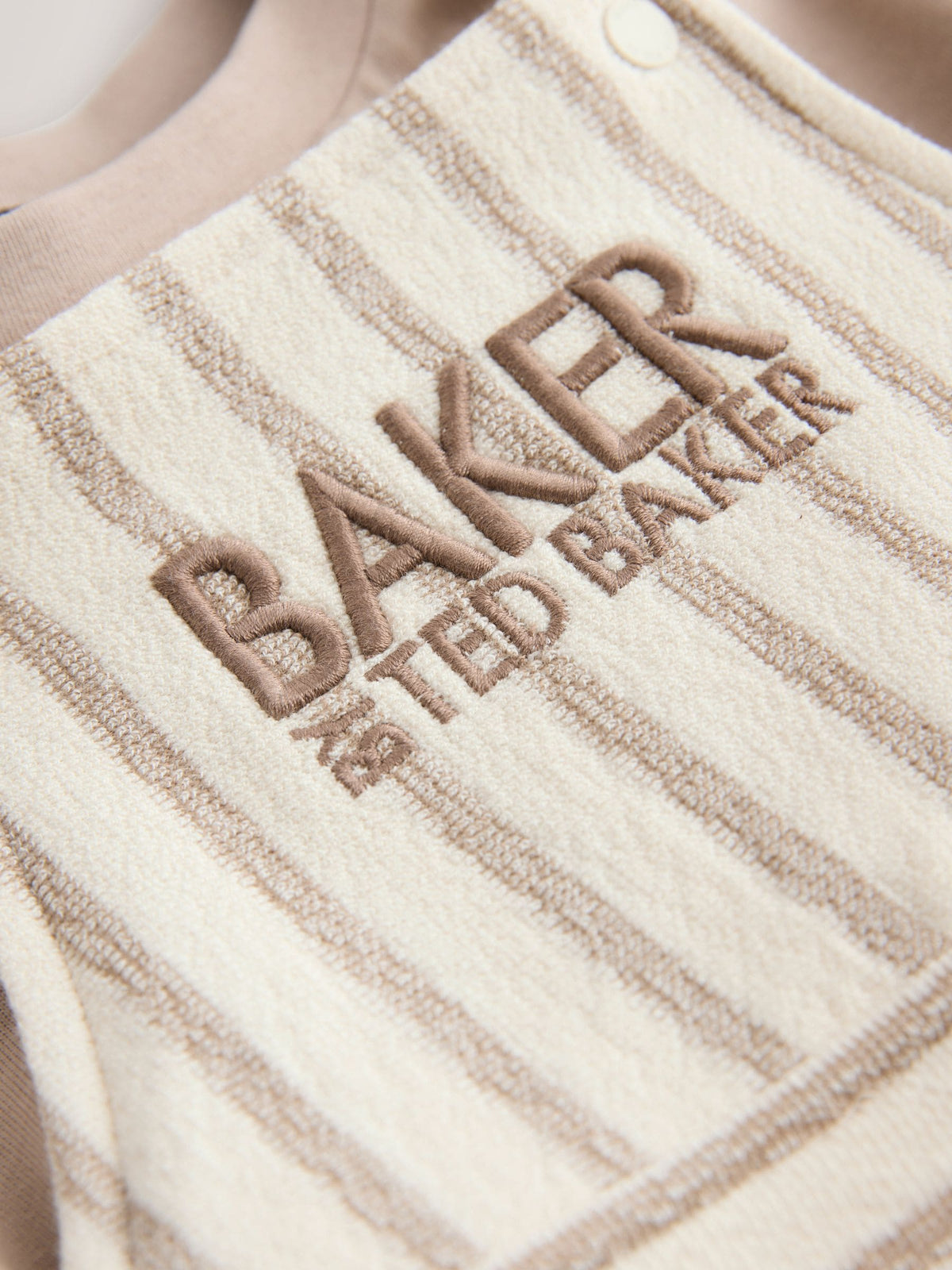 Baker by Ted Baker Stone Striped Dungaree and Short Sleeve T-Shirt Set image 4