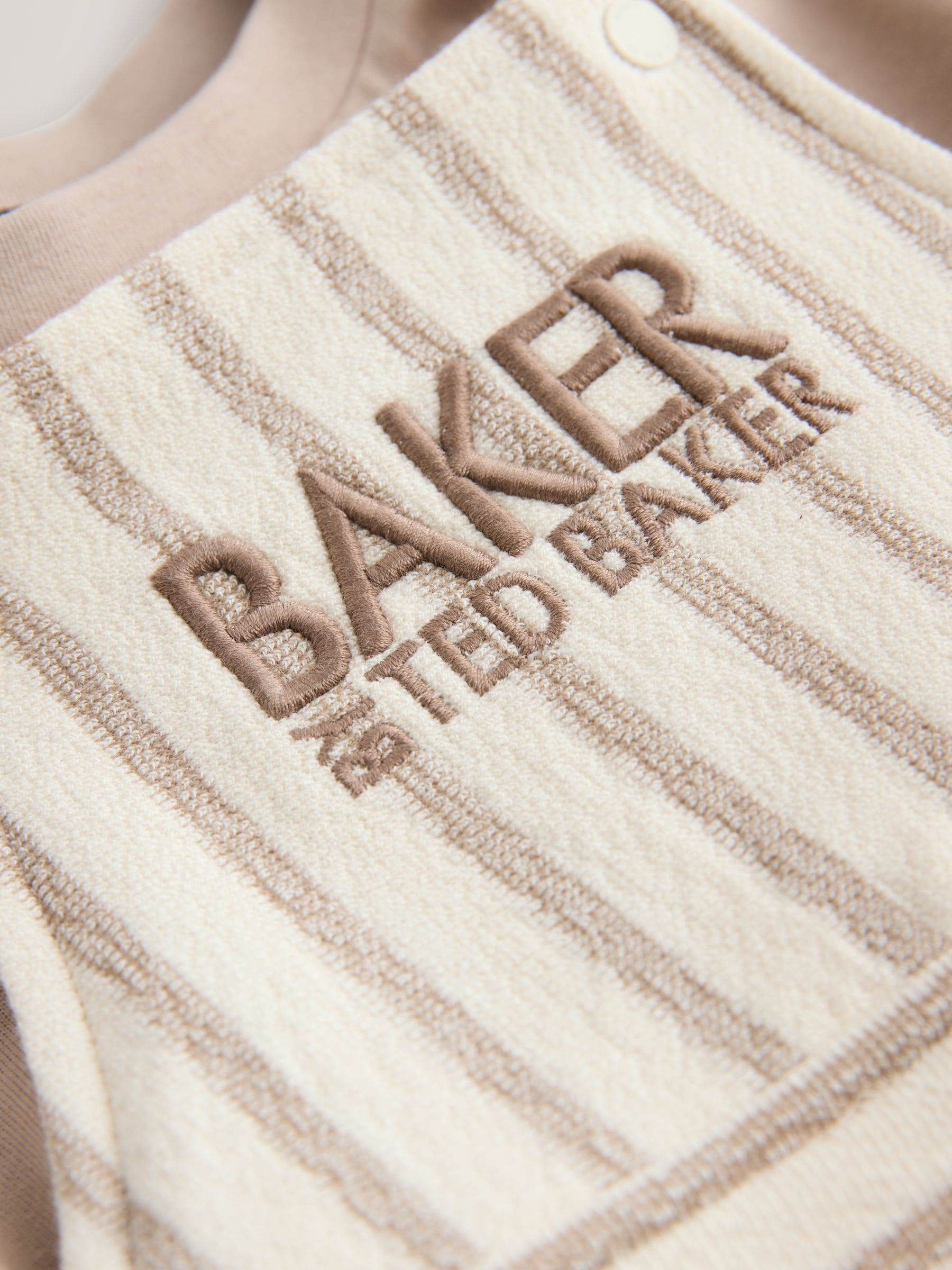 Baker by Ted Baker Stone Striped Dungaree and Short Sleeve T-Shirt Set image 4