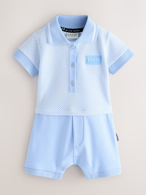 Baker by Ted Baker Blue Textured Romper image 1