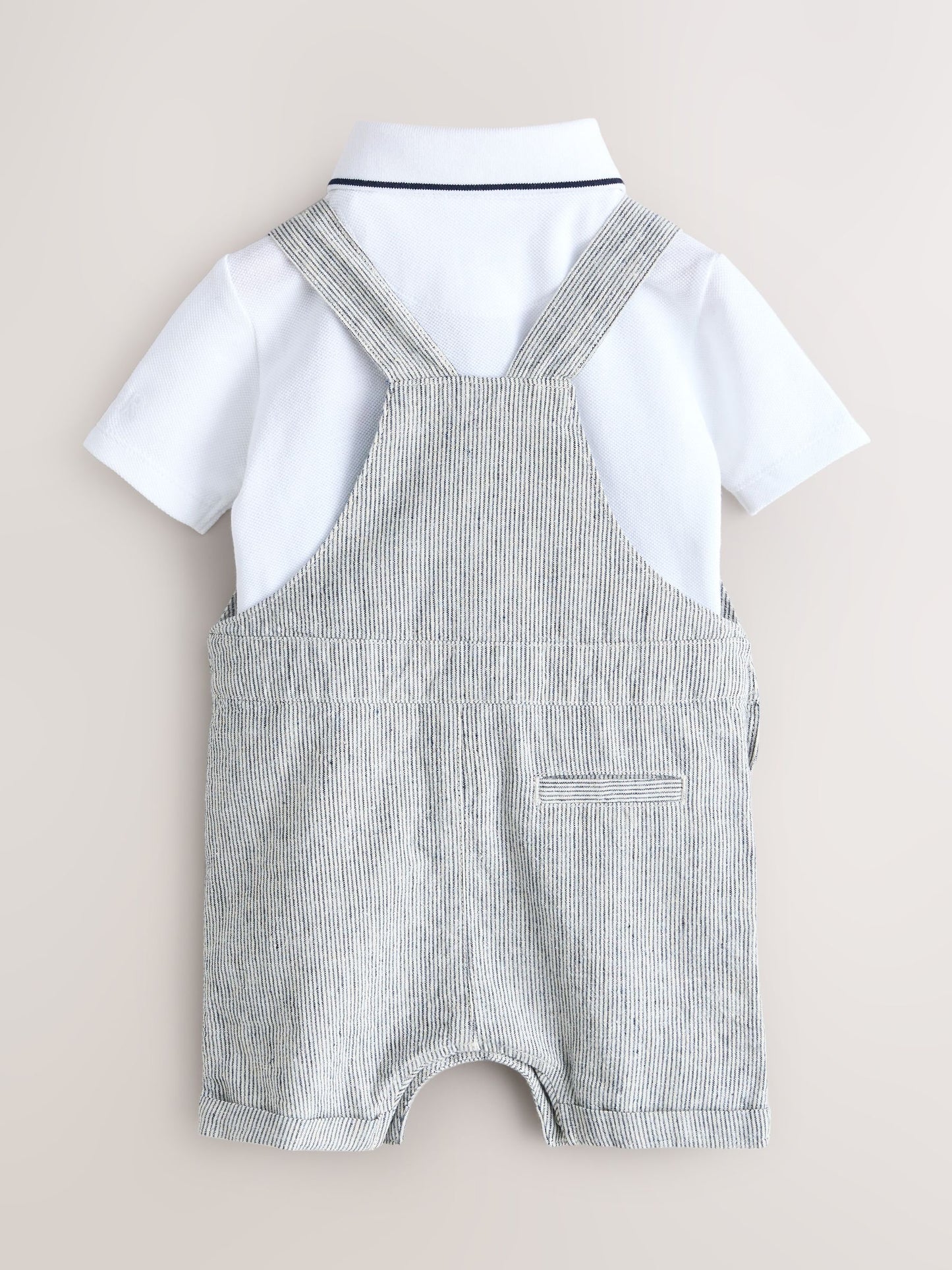 Baker by Ted Baker Stripe Dungaree and Polo Shirt Set image 2