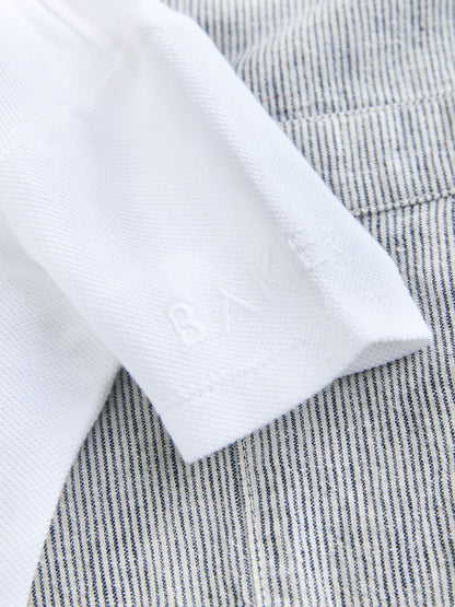 Baker by Ted Baker Stripe Dungaree and Polo Shirt Set image 5
