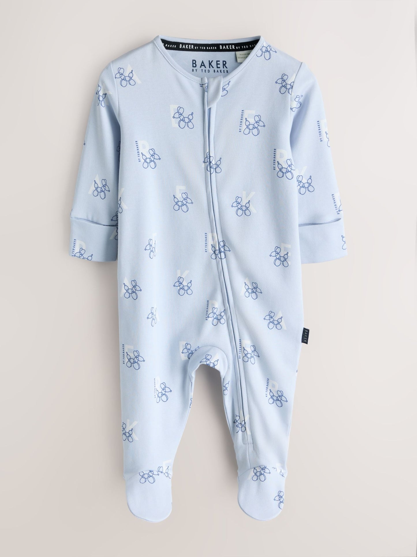 Baker by Ted Baker Blue/Grey Baker by Ted Baker 3 Pack Sleepsuits image 4
