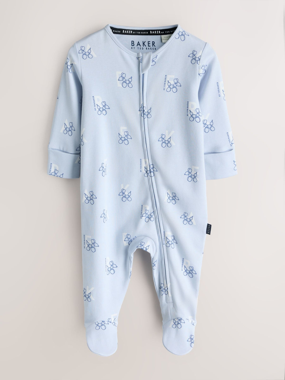 Baker by Ted Baker Blue/Grey Baker by Ted Baker 3 Pack Sleepsuits image 4