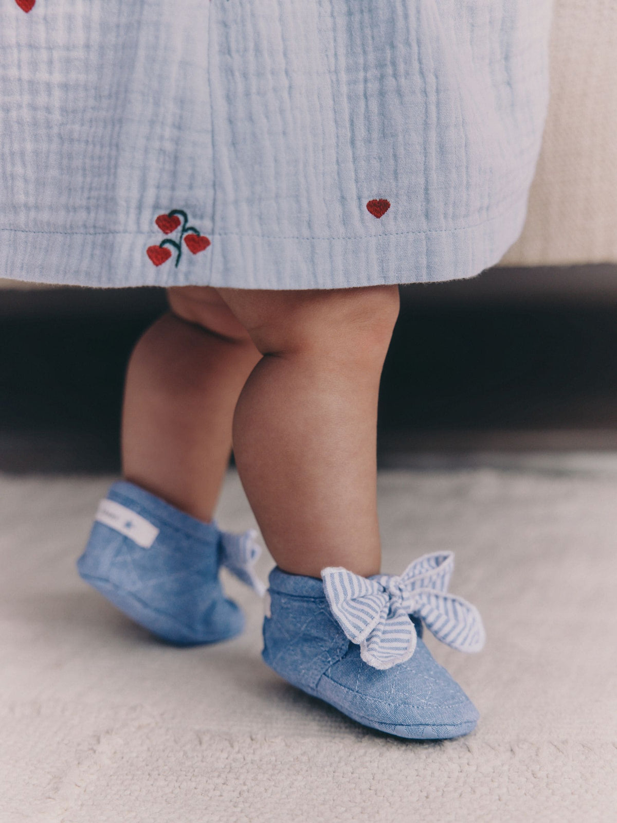 Blue Baby Floral Print Boots (0-18mths) image 3