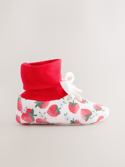 Red Strawberry Baby Sock Top Boots (0-18mths) image 3