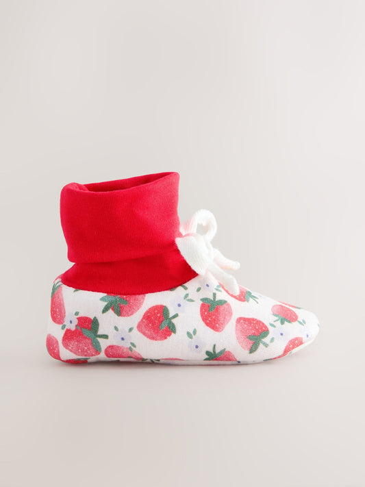 Red Strawberry Baby Sock Top Boots (0-18mths) image 2