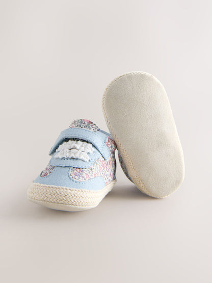 Blue Floral Baby Touch Fasten Trainers (0-24mths) image 5