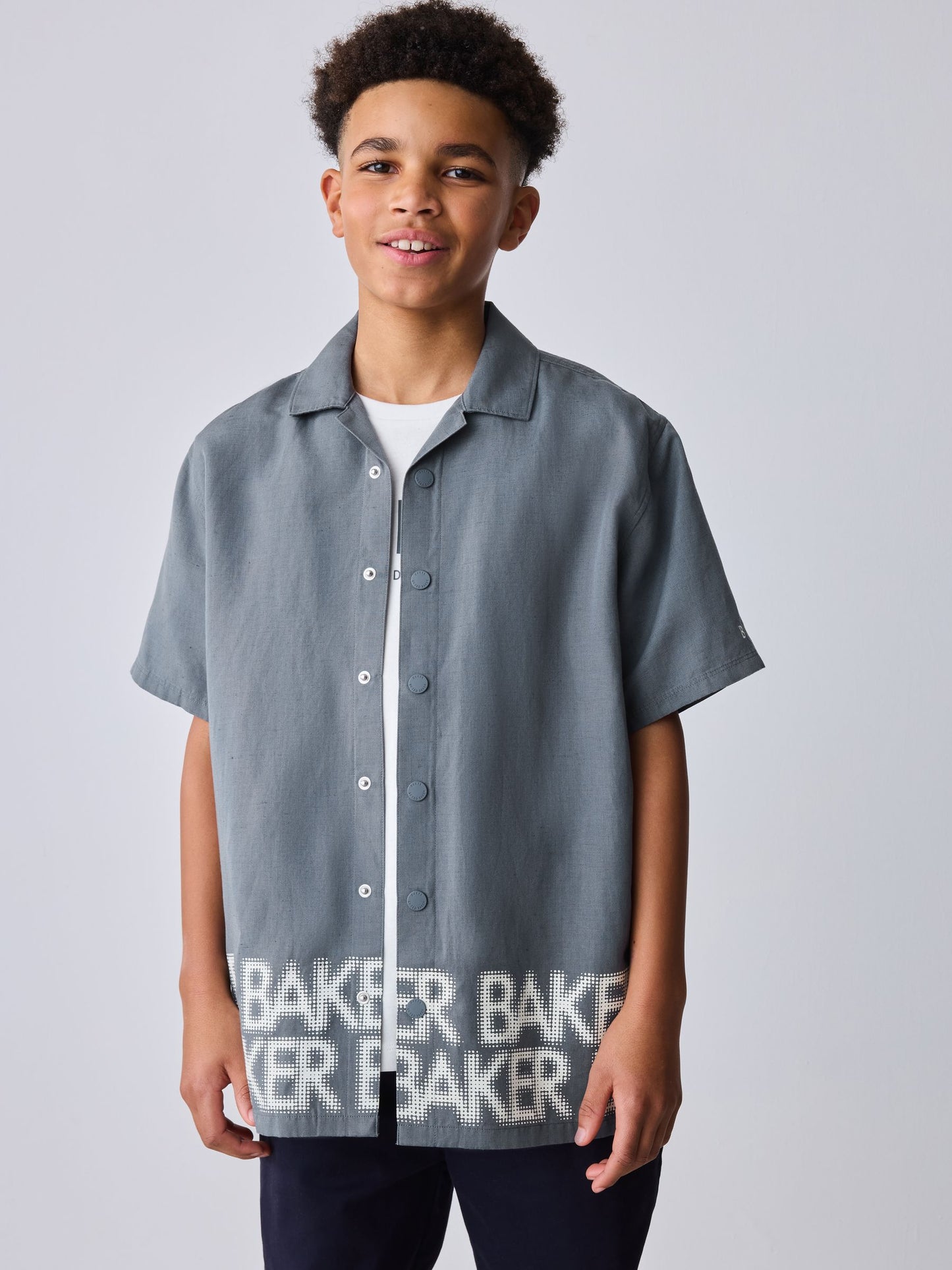 Dsiney Kidz - Baker by Ted Baker Grey Border Print Shirt and T-Shirt Set image 1