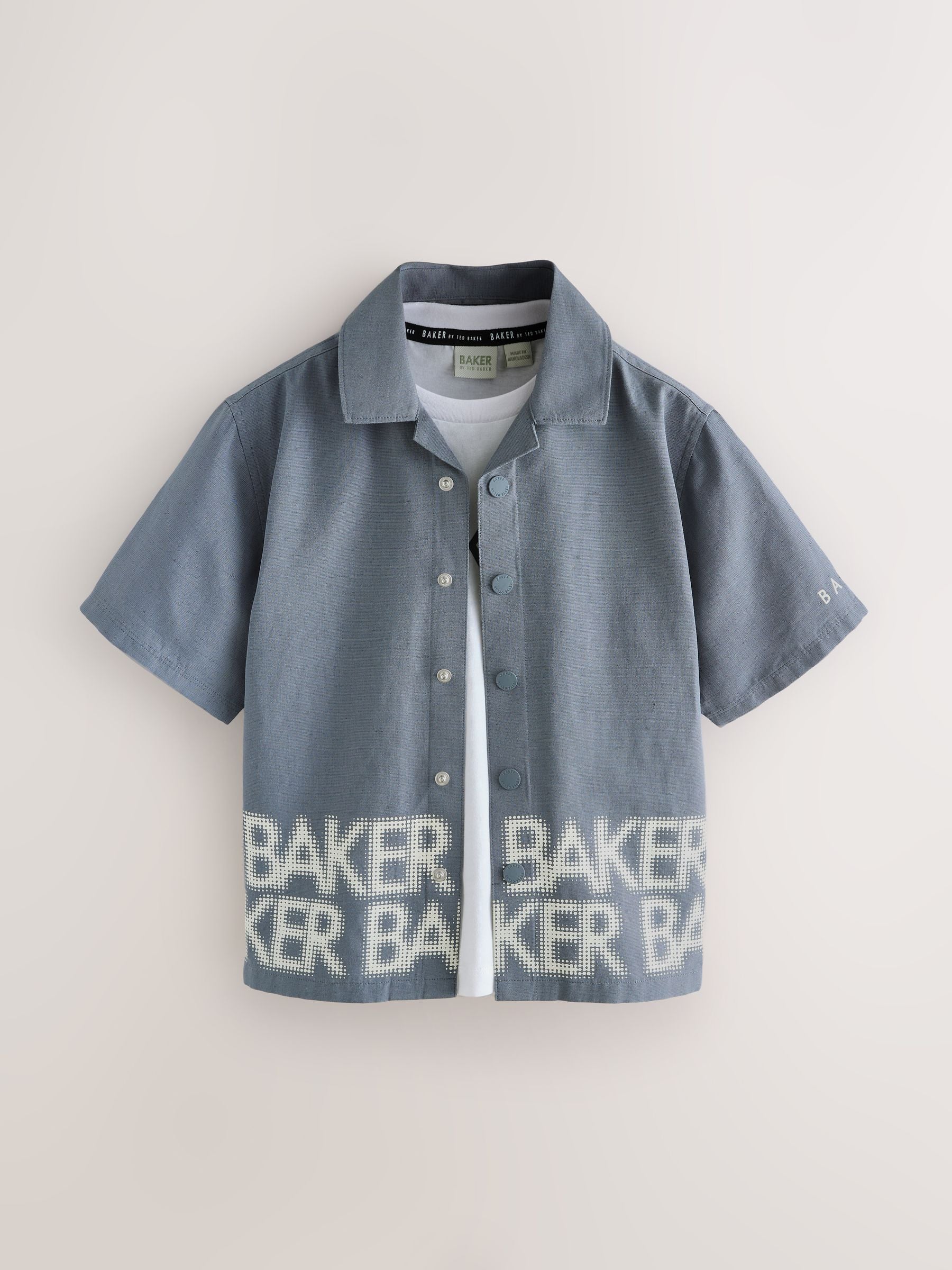 Baker by Ted Baker Grey Border Print Shirt and T-Shirt Set image 10