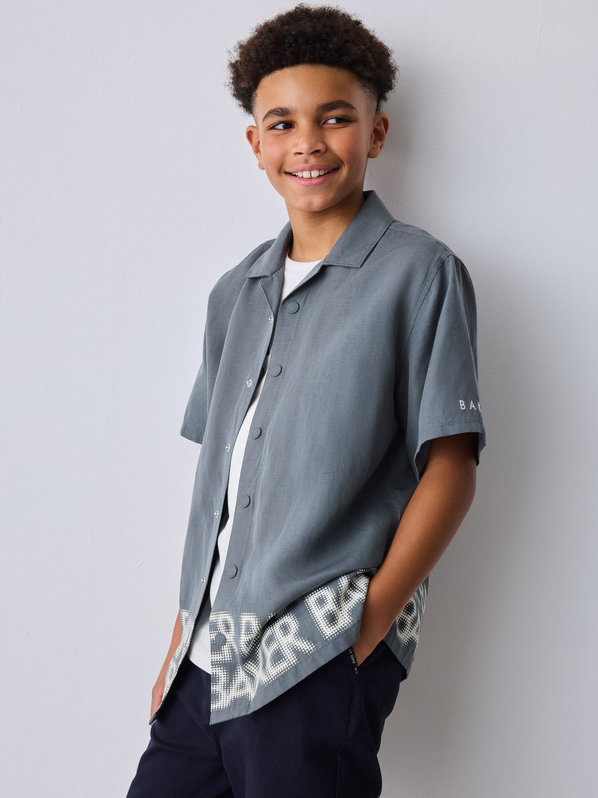 Dsiney Kidz - Baker by Ted Baker Grey Border Print Shirt and T-Shirt Set image 2
