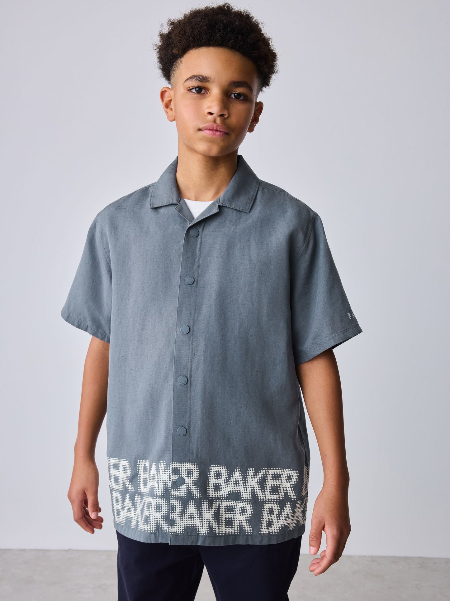 Baker by Ted Baker Grey Border Print Shirt and T-Shirt Set image 3