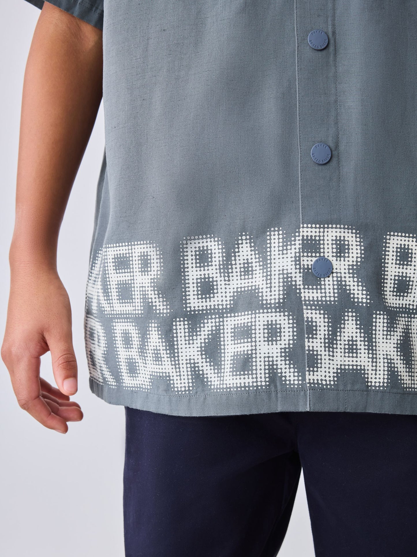 Baker by Ted Baker Grey Border Print Shirt and T-Shirt Set image 9