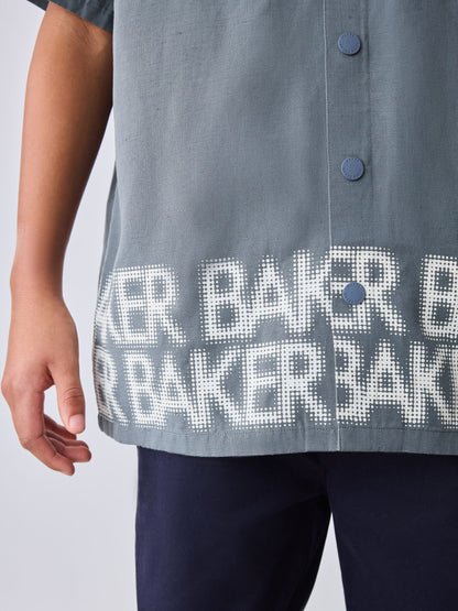 Baker by Ted Baker Grey Border Print Shirt and T-Shirt Set image 9