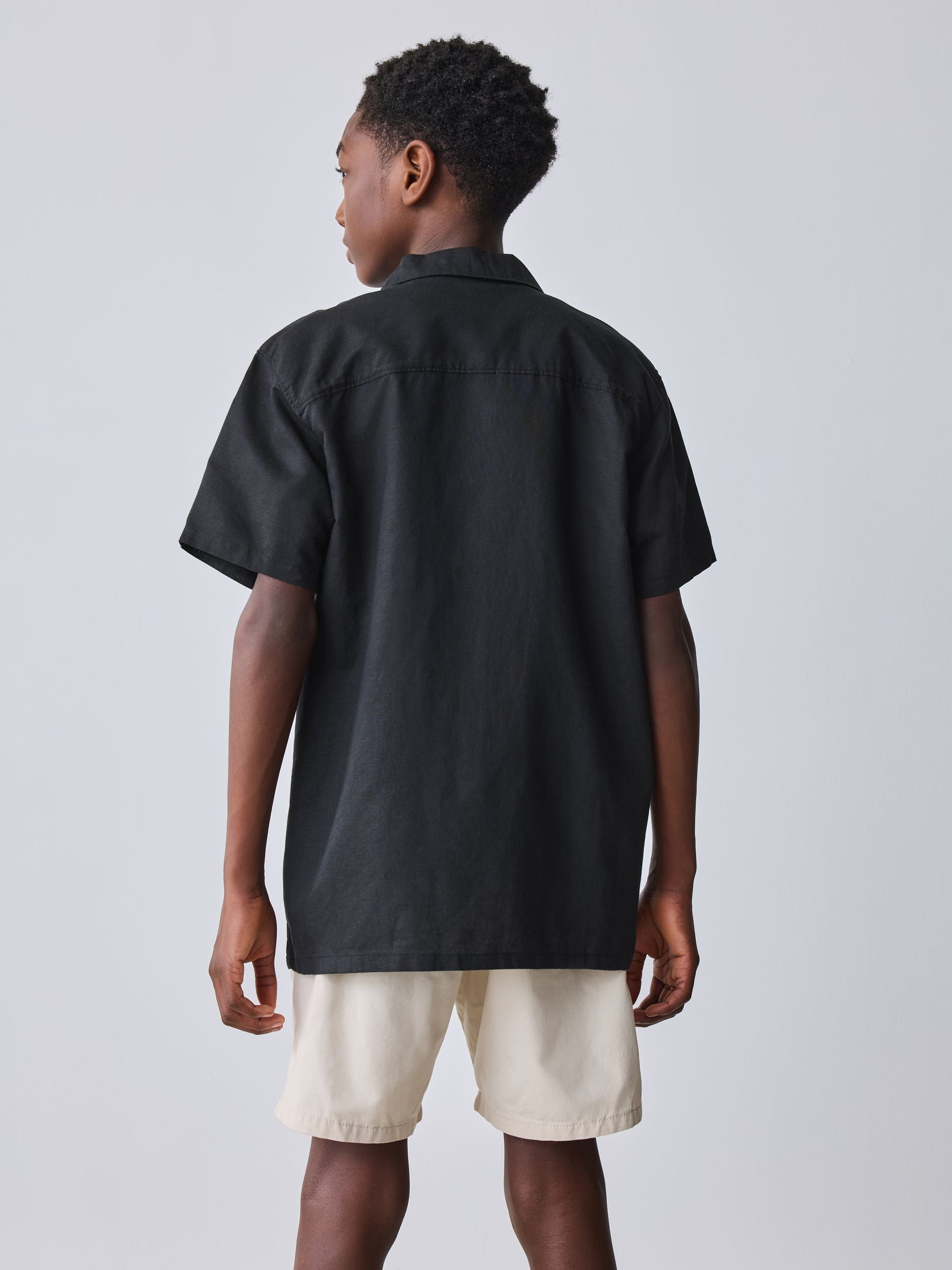Baker by Ted Baker Linen Blend Floral Black Shirt and T-Shirt Set image 4