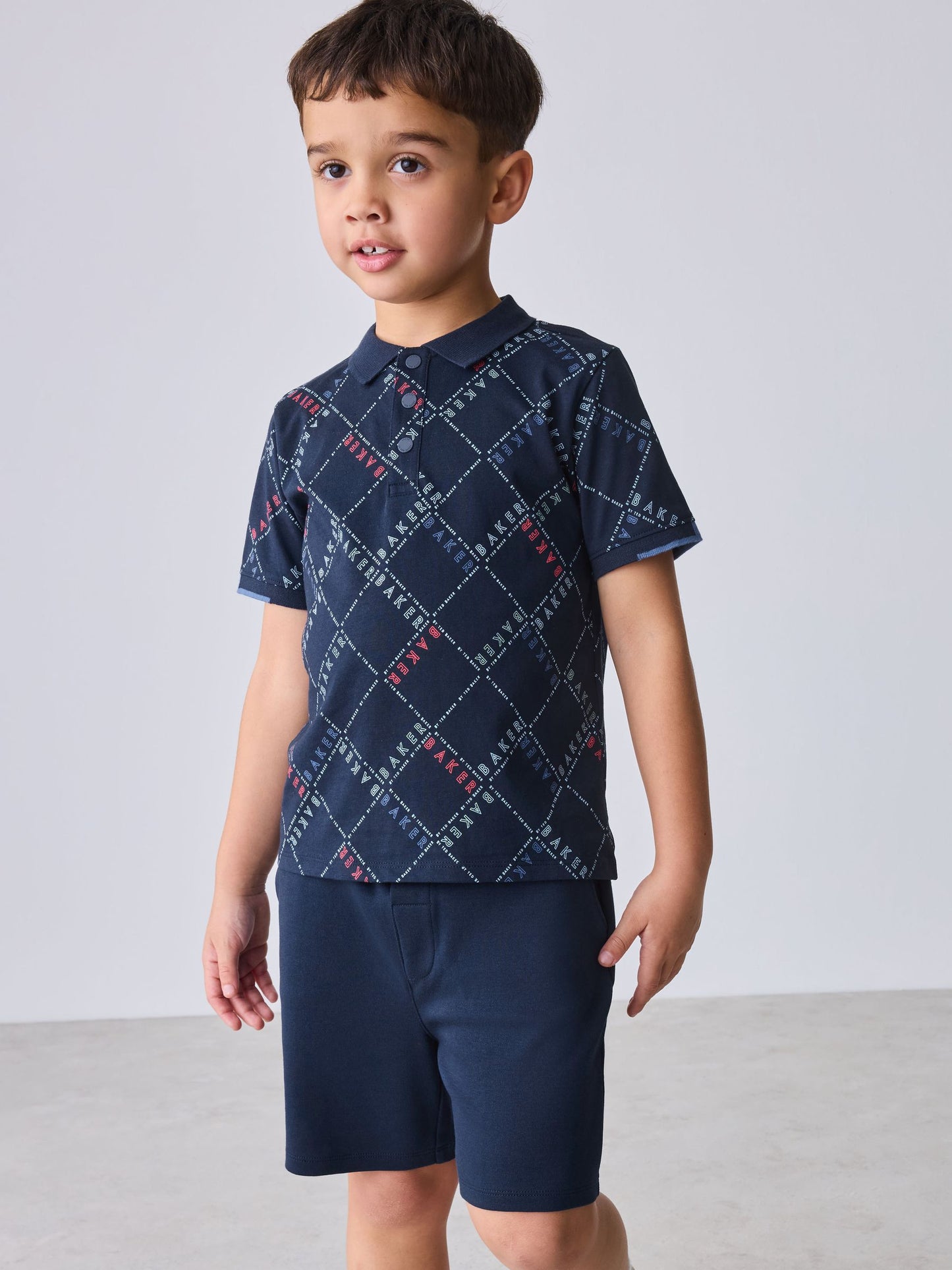 Baker by Ted Baker All Over Print Polo Shirt and Shorts Set image 3