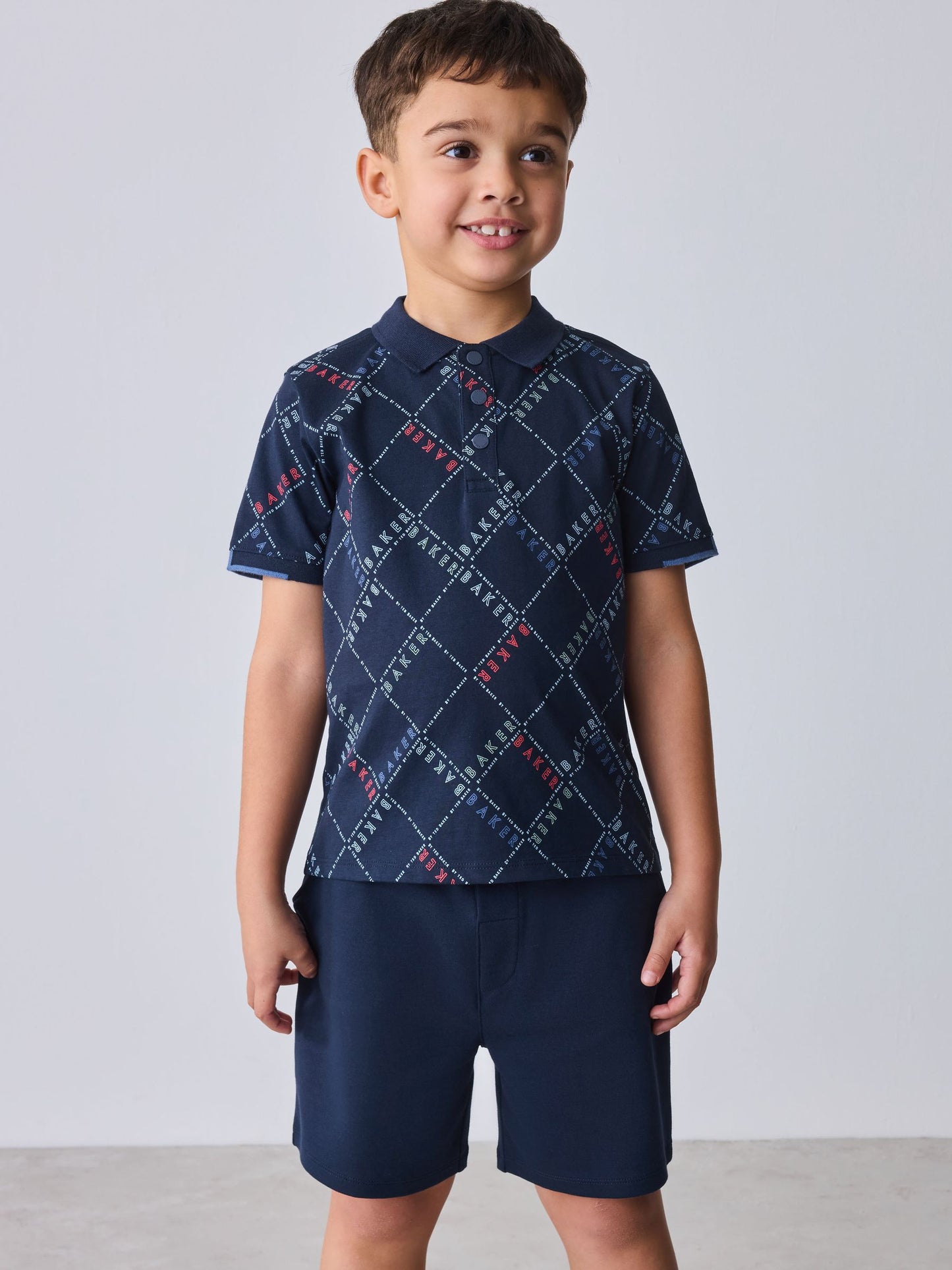 Baker by Ted Baker All Over Print Polo Shirt and Shorts Set image 4