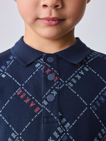 Baker by Ted Baker All Over Print Polo Shirt and Shorts Set image 6