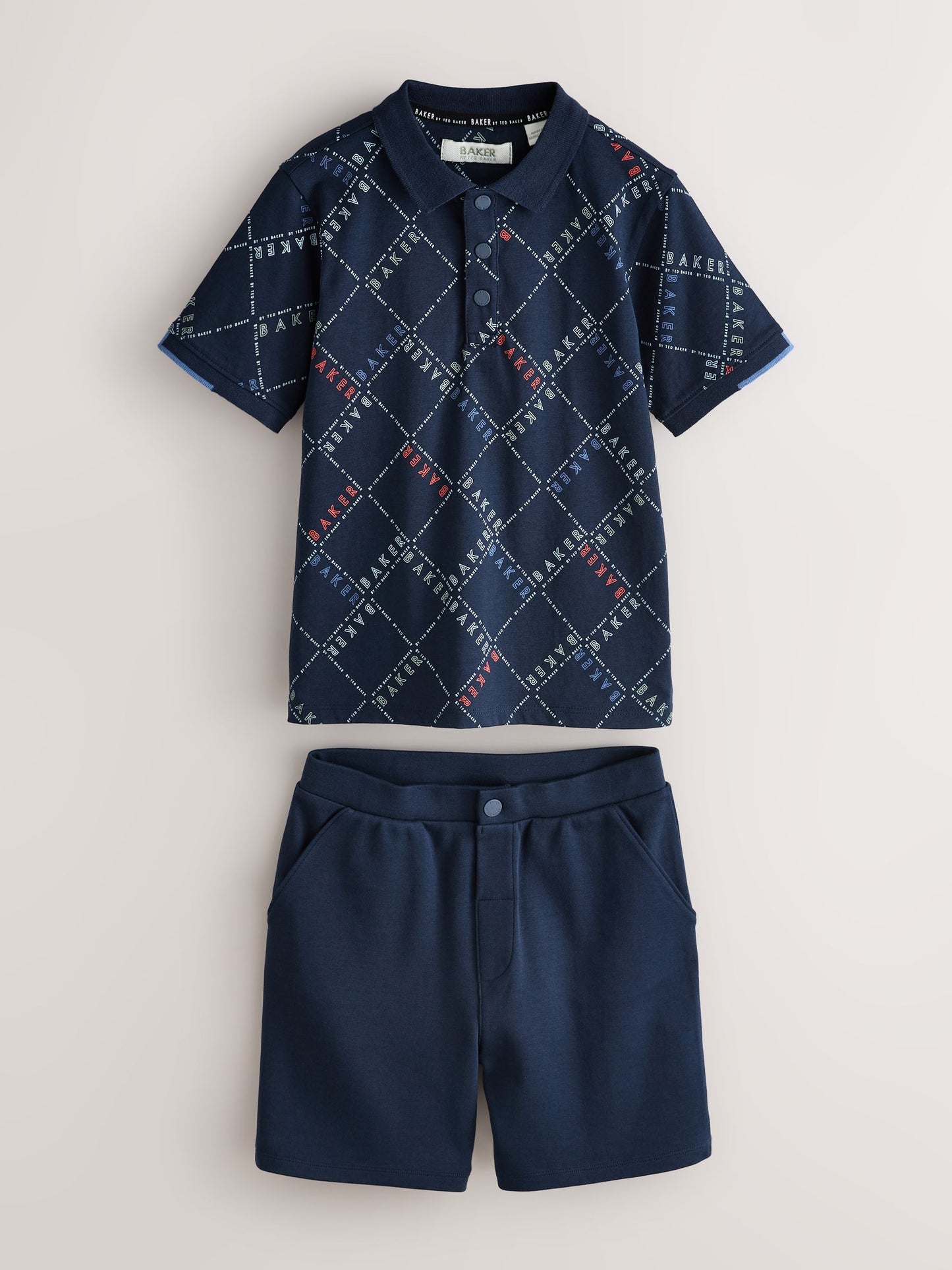 Baker by Ted Baker All Over Print Polo Shirt and Shorts Set image 8