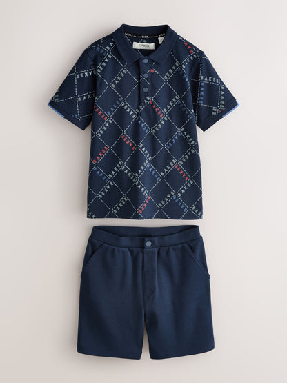 Baker by Ted Baker All Over Print Polo Shirt and Shorts Set image 8
