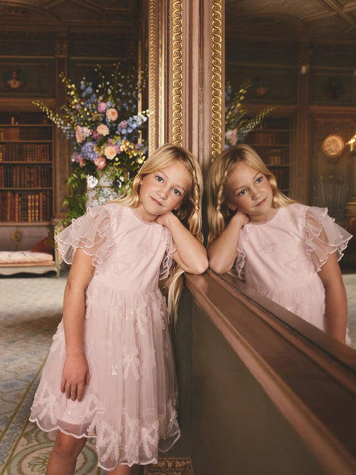 Dsiney Kidz - Pink Bow Embellished Mesh Occasion Dress (3-16yrs) image 1
