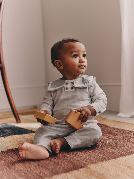 Grey/White Shirt and Trousers Baby Set (0mths-3yrs) image 1