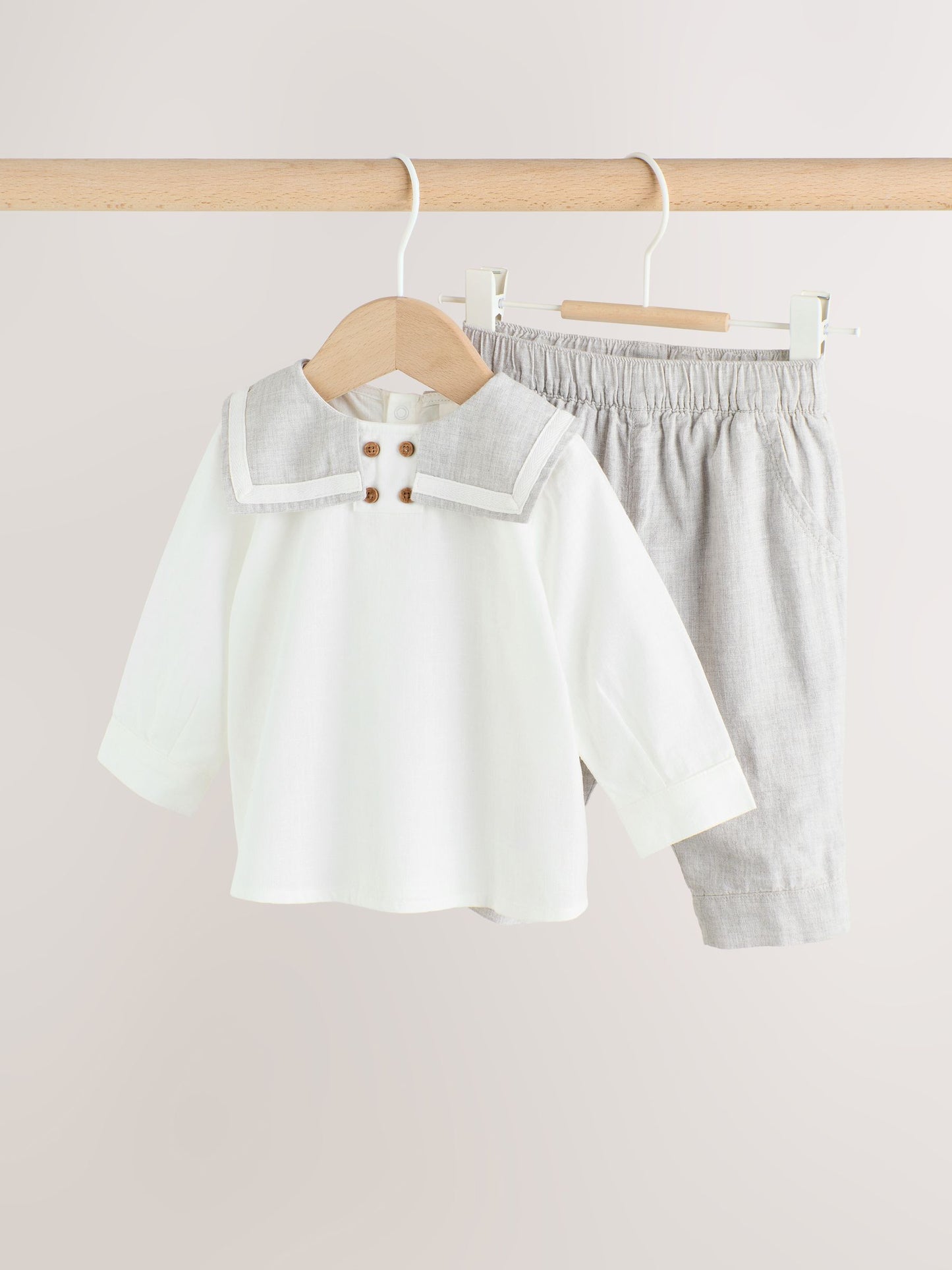 Grey/White Shirt and Trousers Baby Set (0mths-3yrs) image 4