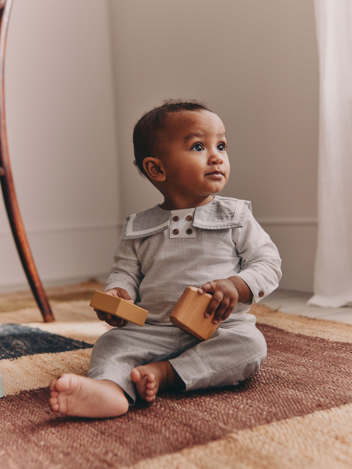 Grey/White Shirt and Trousers Baby Set (0mths-3yrs) image 1
