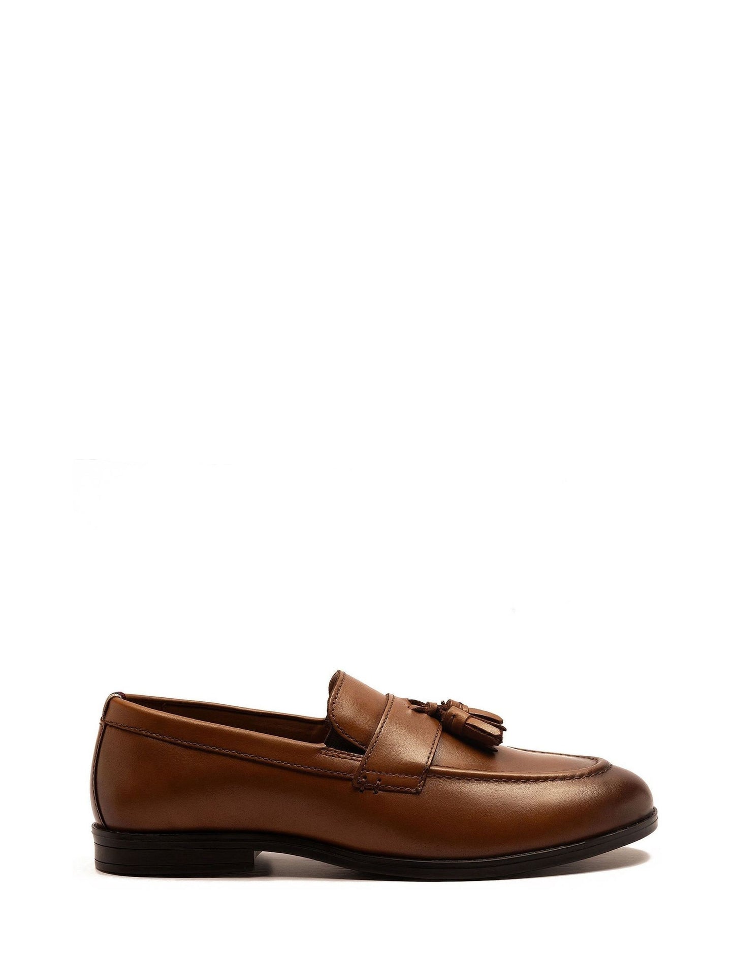 Off The Hook Brown Clinton Leather Slip On Formal Tassel Shoes image 2