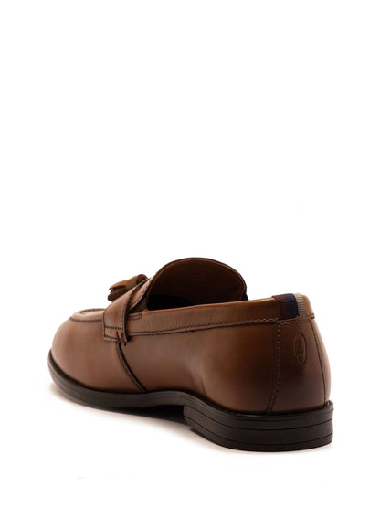 Off The Hook Brown Clinton Leather Slip On Formal Tassel Shoes image 4