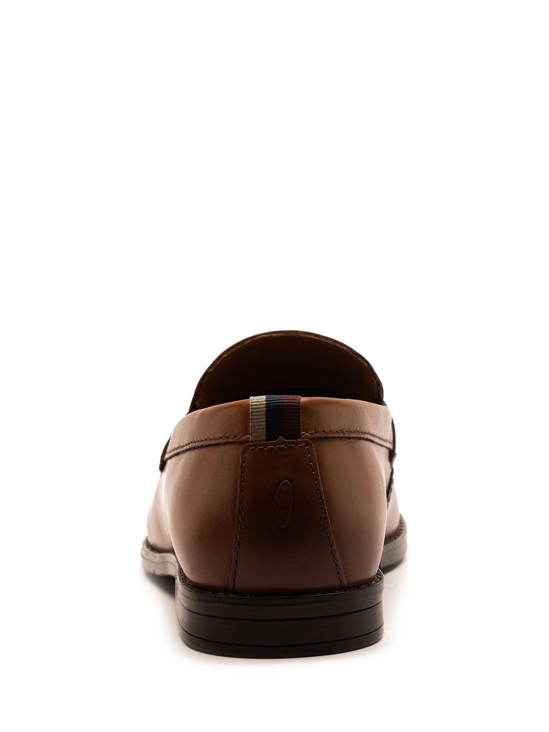 Off The Hook Brown Clinton Leather Slip On Formal Tassel Shoes image 5